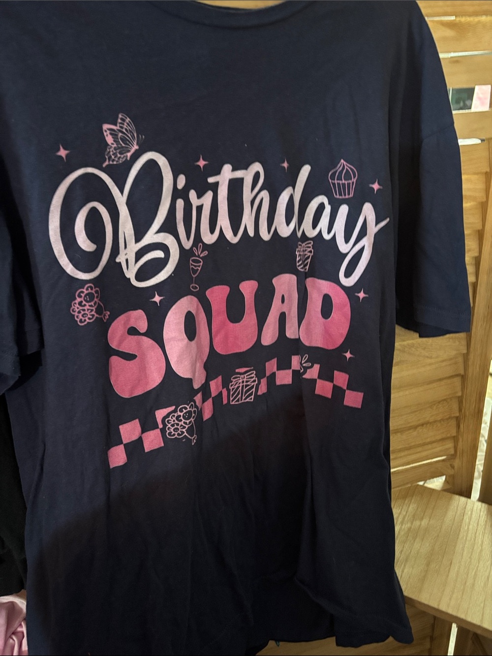 Birthday Squad Pink Graphic Tee - Party Top XL